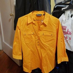 New York and co popover shirt gold color size med
